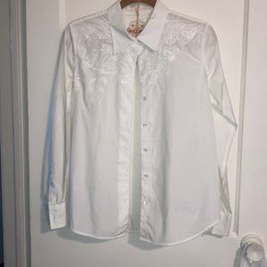 Robert Graham white women’s long sleeve top M